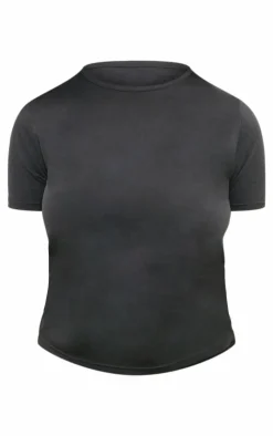 PrettyLittleThing T-Shirts*Black Premium Cotton Cap Sleeve T Shirt