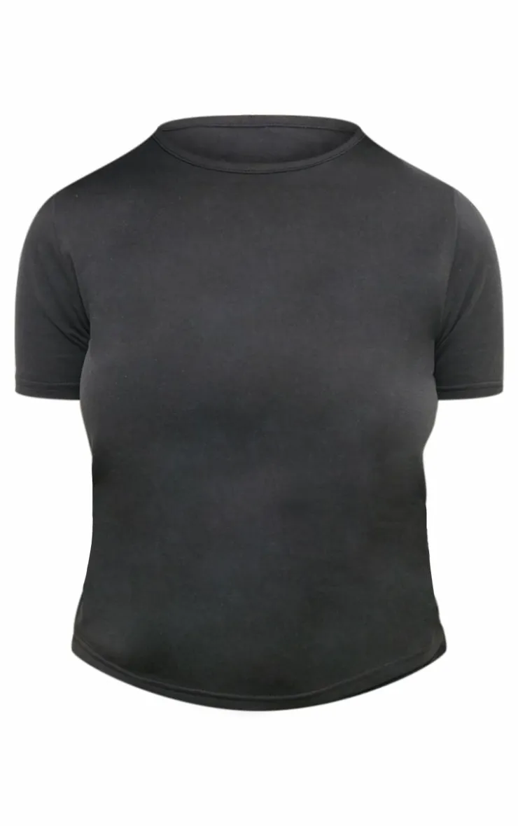 PrettyLittleThing T-Shirts*Black Premium Cotton Cap Sleeve T Shirt