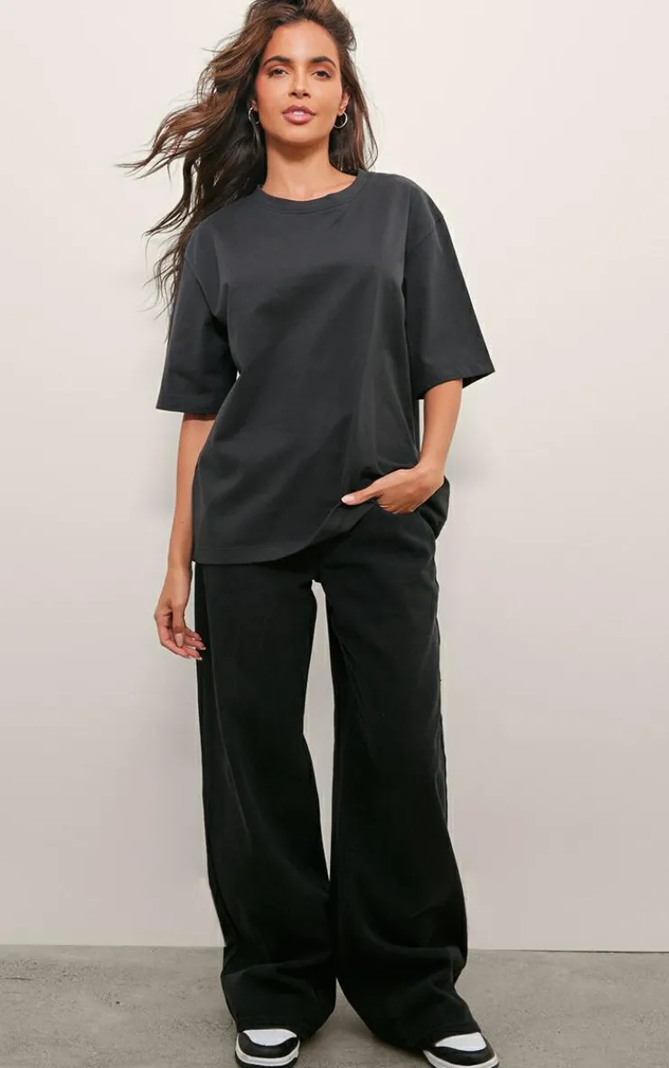 PrettyLittleThing T-Shirts*Black Premium Cotton Oversized T-shirt