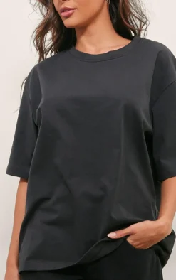 PrettyLittleThing T-Shirts*Black Premium Cotton Oversized T-shirt