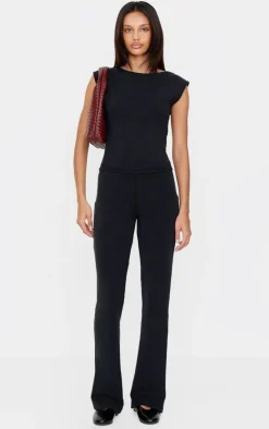 Outlet PrettyLittleThing Premium Soft Touch Skinny Flare Pants Black