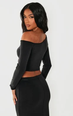 PrettyLittleThing Premium Soft Touch Long Sleeve Top Black