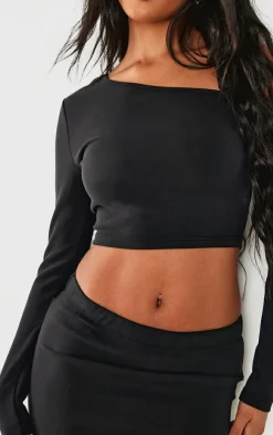 PrettyLittleThing Premium Soft Touch Long Sleeve Top Black