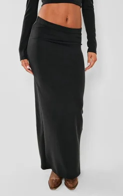 PrettyLittleThing Premium Soft Touch Low Rise Maxi Skirt Black