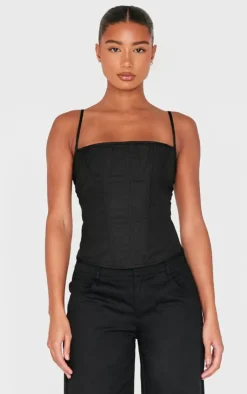 PrettyLittleThing Corsets*Premium Woven Lace Up Back Corset
