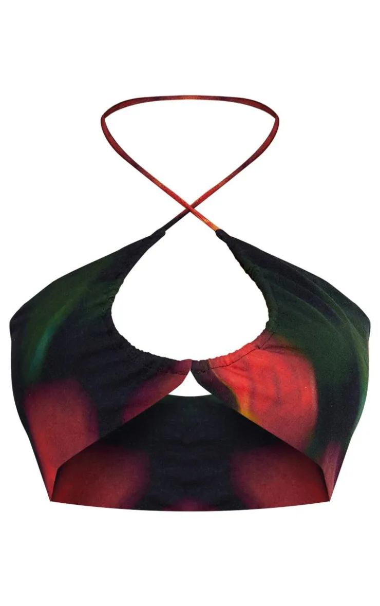 PrettyLittleThing Bralets*Printed Ring Bralet Crop Top