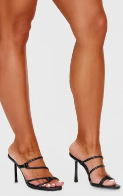 PrettyLittleThing Mules*PU Round Toe Heeled Mules