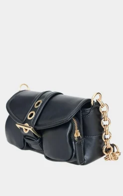 PrettyLittleThing Shoulder Bags*PU Buckle Detail Link Handle Shoulder Bag