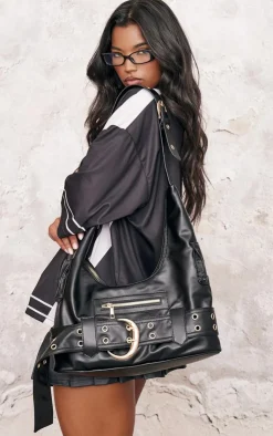 PrettyLittleThing Shoppers*Pu Buckle Detail Tote Bag