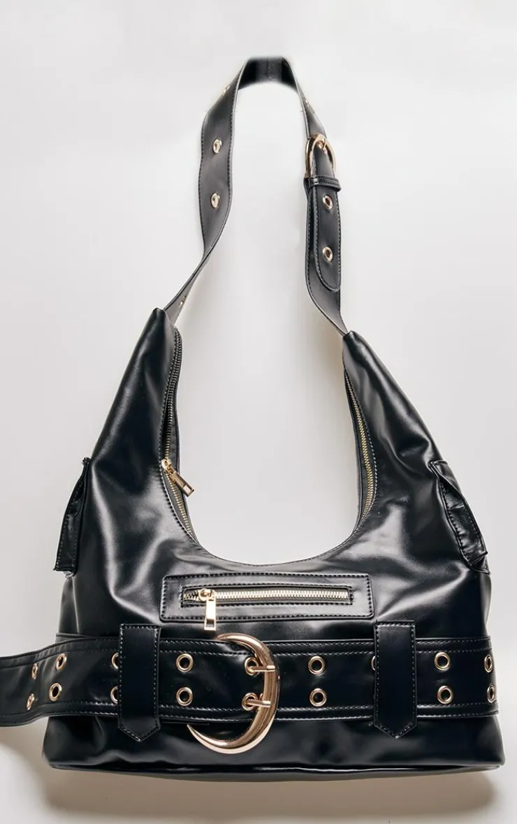 PrettyLittleThing Shoppers*Pu Buckle Detail Tote Bag