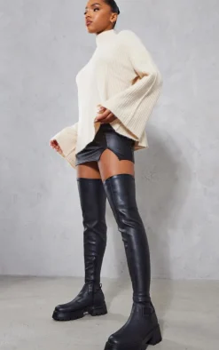 PrettyLittleThing Over The Knee Boots*PU Chunky Arched Sole Over The Knee Boots
