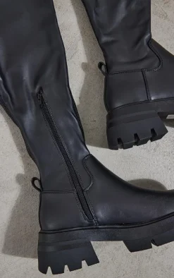 PrettyLittleThing Over The Knee Boots*PU Chunky Arched Sole Over The Knee Boots