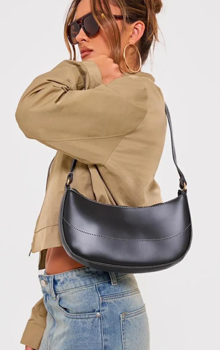 PrettyLittleThing Shoulder Bags*Pu Contrast Stitch Shoulder Bag
