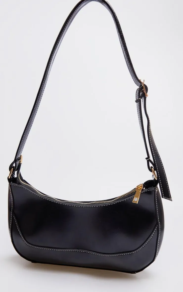 PrettyLittleThing Shoulder Bags*Pu Contrast Stitch Shoulder Bag