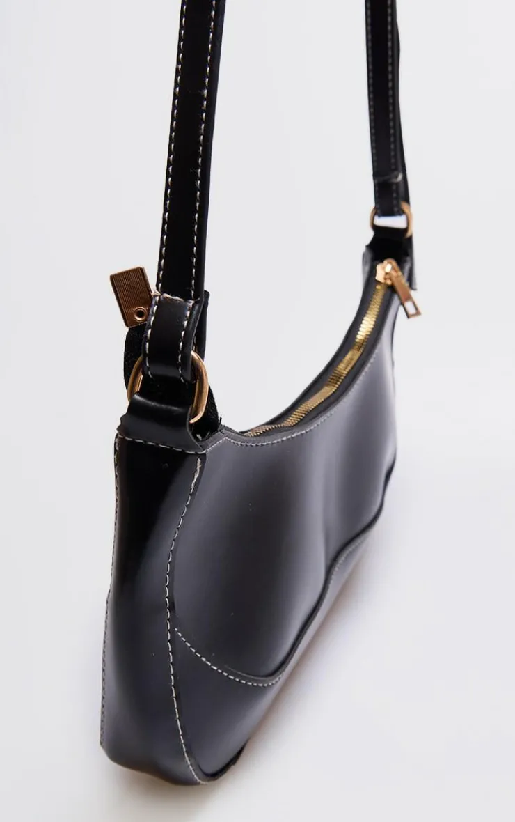 PrettyLittleThing Shoulder Bags*Pu Contrast Stitch Shoulder Bag