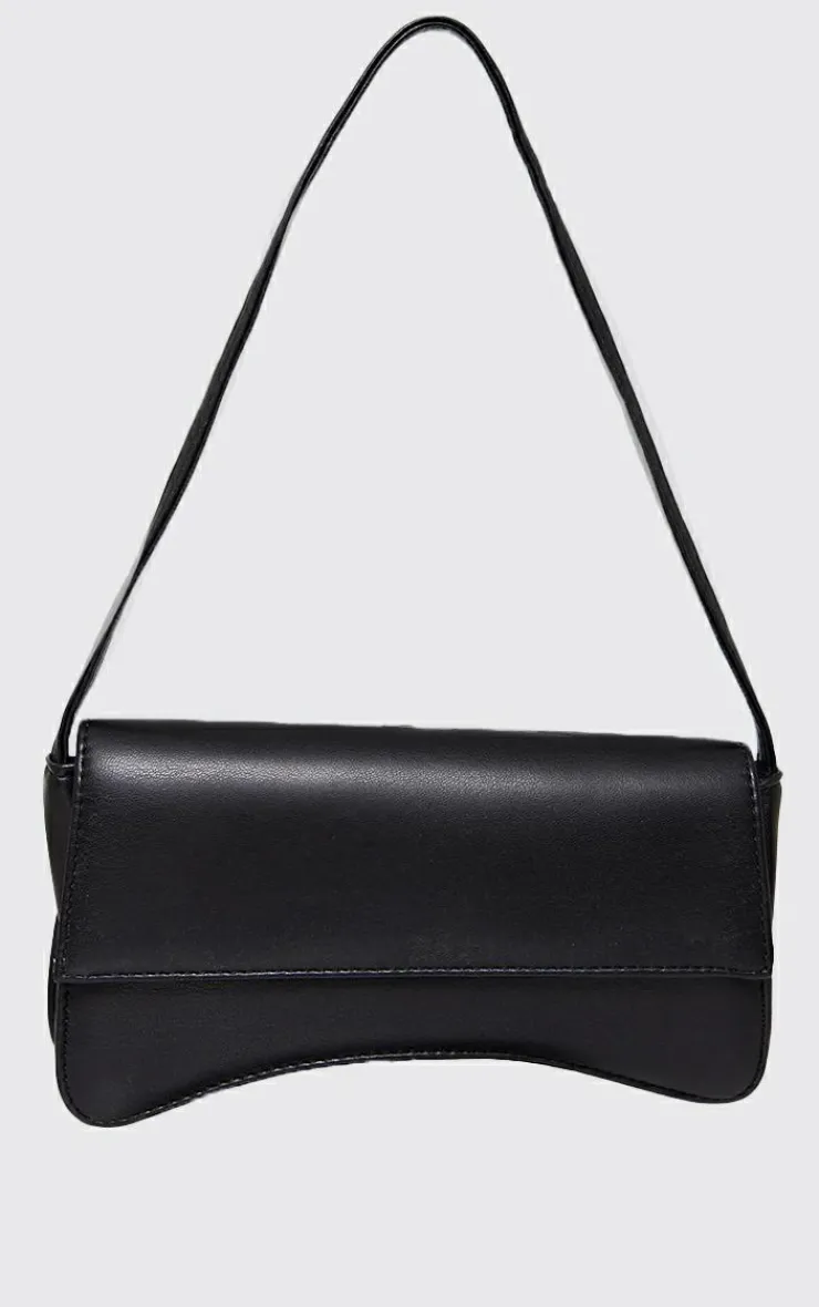 PrettyLittleThing Shoulder Bags*PU Flap Over Baguette Shoulder Bag