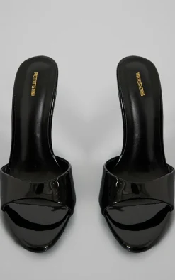 PrettyLittleThing Wide Fit Heels*Pu Patent Point Toe Wide Fit Stiletto Heeled Mules