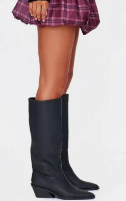 PrettyLittleThing Knee High Boots*PU Point Toe Heel Western Boots