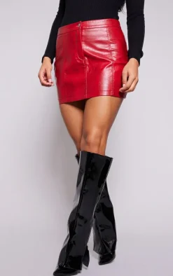 PrettyLittleThing High Heels*PU Point Toe Fold Over Stiletto Heel Knee High Boots
