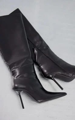 PrettyLittleThing High Heels*PU Point Toe Knee High Stiletto Heeled Boots