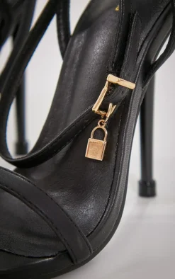 PrettyLittleThing High Heels*Pu Point Toe Lock Charm Heeled Sandals