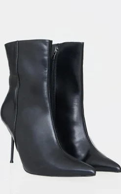 PrettyLittleThing Mid Heels*Pu Point Toe Mid Heeled Ankle Boots