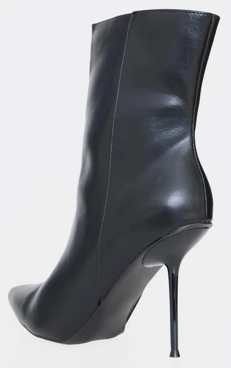 PrettyLittleThing Mid Heels*Pu Point Toe Mid Heeled Ankle Boots