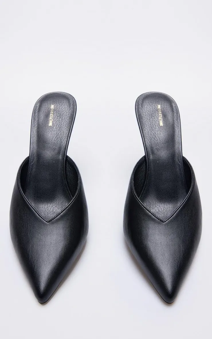 PrettyLittleThing Heeled Sandals*PU Point Toe Wedge Heeled Sandals