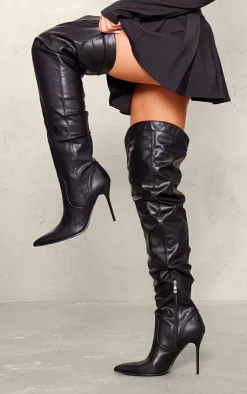 PrettyLittleThing High Heels*PU Point Toe Western Style High Heeled Over The Knee Boots