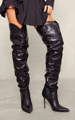 PrettyLittleThing High Heels*PU Point Toe Western Style High Heeled Over The Knee Boots