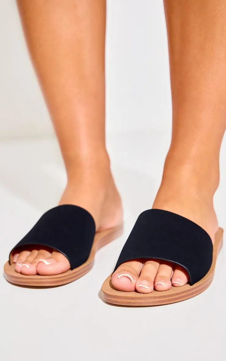 PrettyLittleThing Mules*Pu Round Toe Basic Mule Flat Sandals