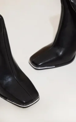 PrettyLittleThing Knee High Boots*PU Toe Cap Flare Heeled Knee Boots