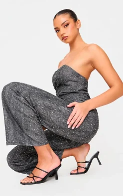 PrettyLittleThing Wide Fit Heels*PU Wide Fit Cross Over Strap Heeled Mules