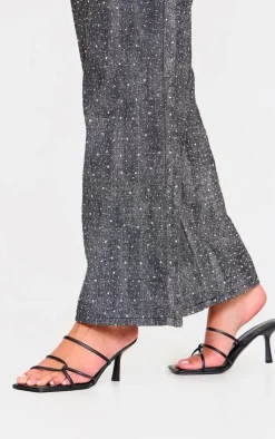 PrettyLittleThing Wide Fit Heels*PU Wide Fit Cross Over Strap Heeled Mules