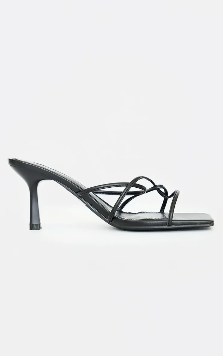 PrettyLittleThing Wide Fit Heels*PU Wide Fit Cross Over Strap Heeled Mules