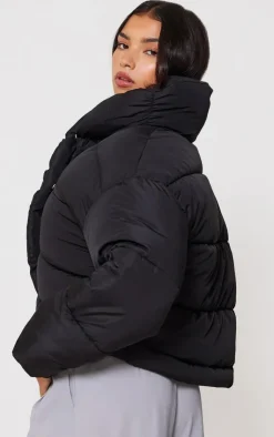 PrettyLittleThing Puffer Jackets*Quilted Asymmetric High Neck Puffer Jacket