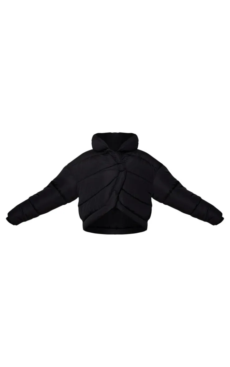 PrettyLittleThing Puffer Jackets*Quilted Asymmetric High Neck Puffer Jacket