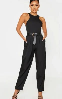 Racer Back Pocket Detail Jumpsuit-PrettyLittleThing Discount