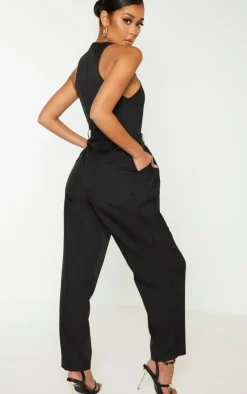 Racer Back Pocket Detail Jumpsuit-PrettyLittleThing Discount