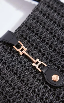 PrettyLittleThing Shoulder Bags*Raffia Clasp Detail Shoulder Bag