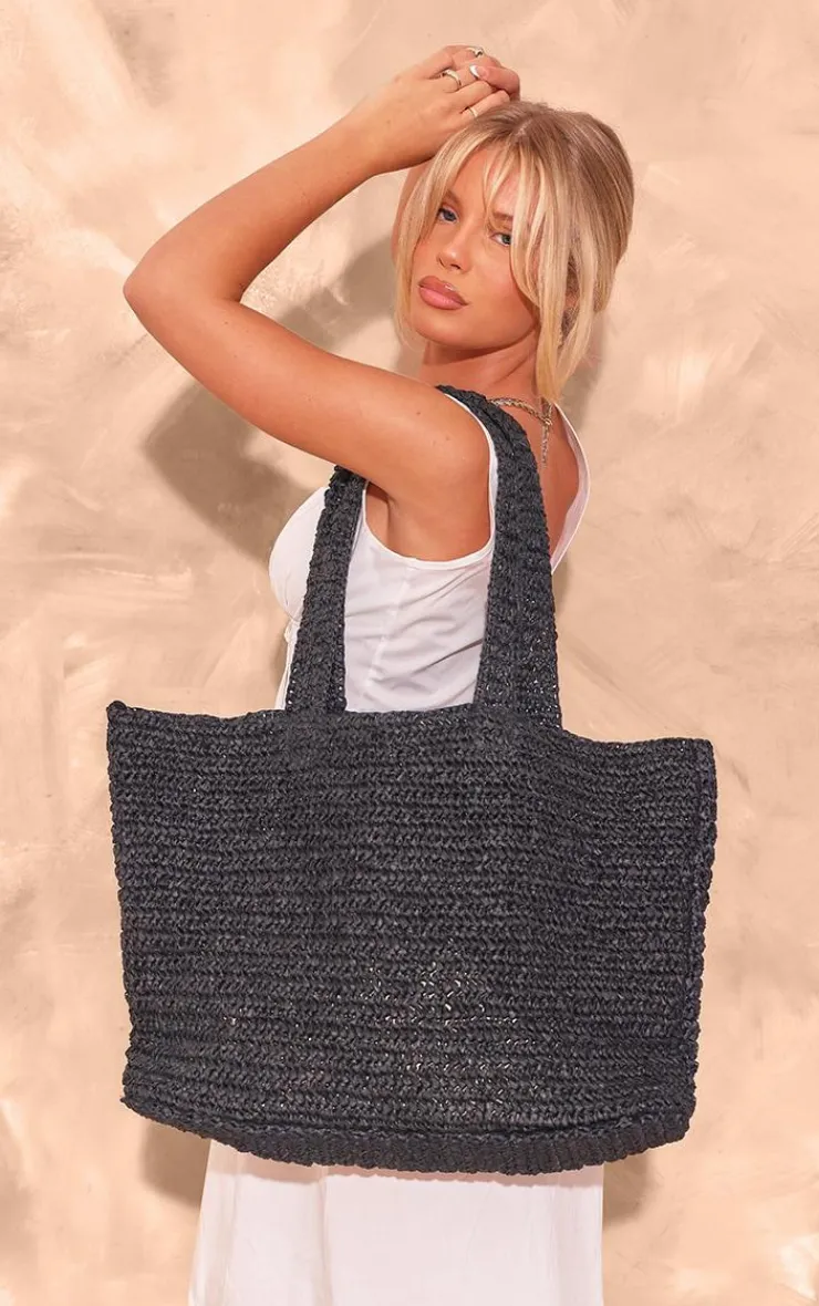 PrettyLittleThing Shoppers*Raffia Large Beach Tote Bag