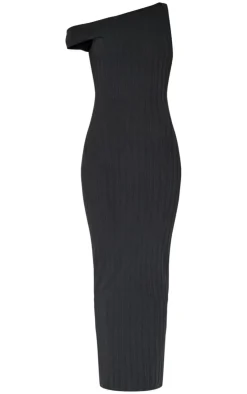 Rib Asymmetric Maxi Dress-PrettyLittleThing New
