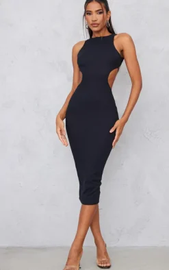 Rib Cut Out Side Midaxi Dress-PrettyLittleThing Clearance