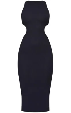 Rib Cut Out Side Midaxi Dress-PrettyLittleThing Clearance