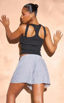 PrettyLittleThing Camisole*Rib Knit Racer Back Cami Strap Top