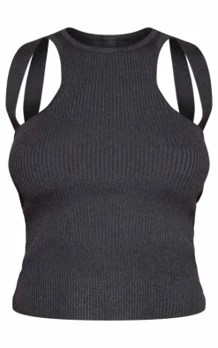 PrettyLittleThing Camisole*Rib Knit Racer Back Cami Strap Top