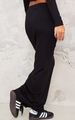 Clearance PrettyLittleThing Rib Maxi Skirt Black