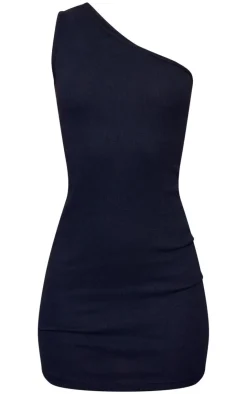 Rib One Shoulder Bodycon Dress-PrettyLittleThing