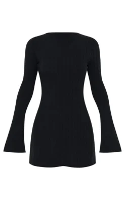 Rib Tie Cut Out Back Shift Dress-PrettyLittleThing Sale