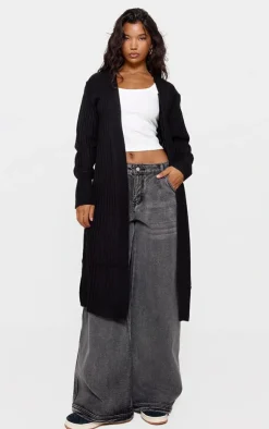 PrettyLittleThing Cardigans*Ribbed Knitted Midi Cardigan